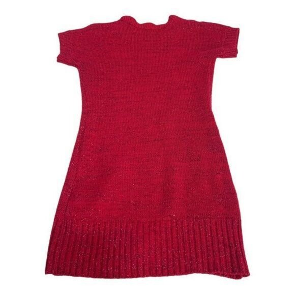 Blue Heart Girls Red Cable Knit Sweater Dress Size S 7-8 - Picture 4 of 4